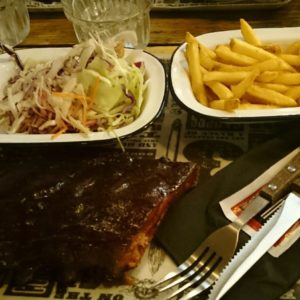 Ribs, fries, slaw... Another small meal at Reds BBQ