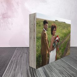 5th Wedding Anniversary Personalised Wood Photo Block